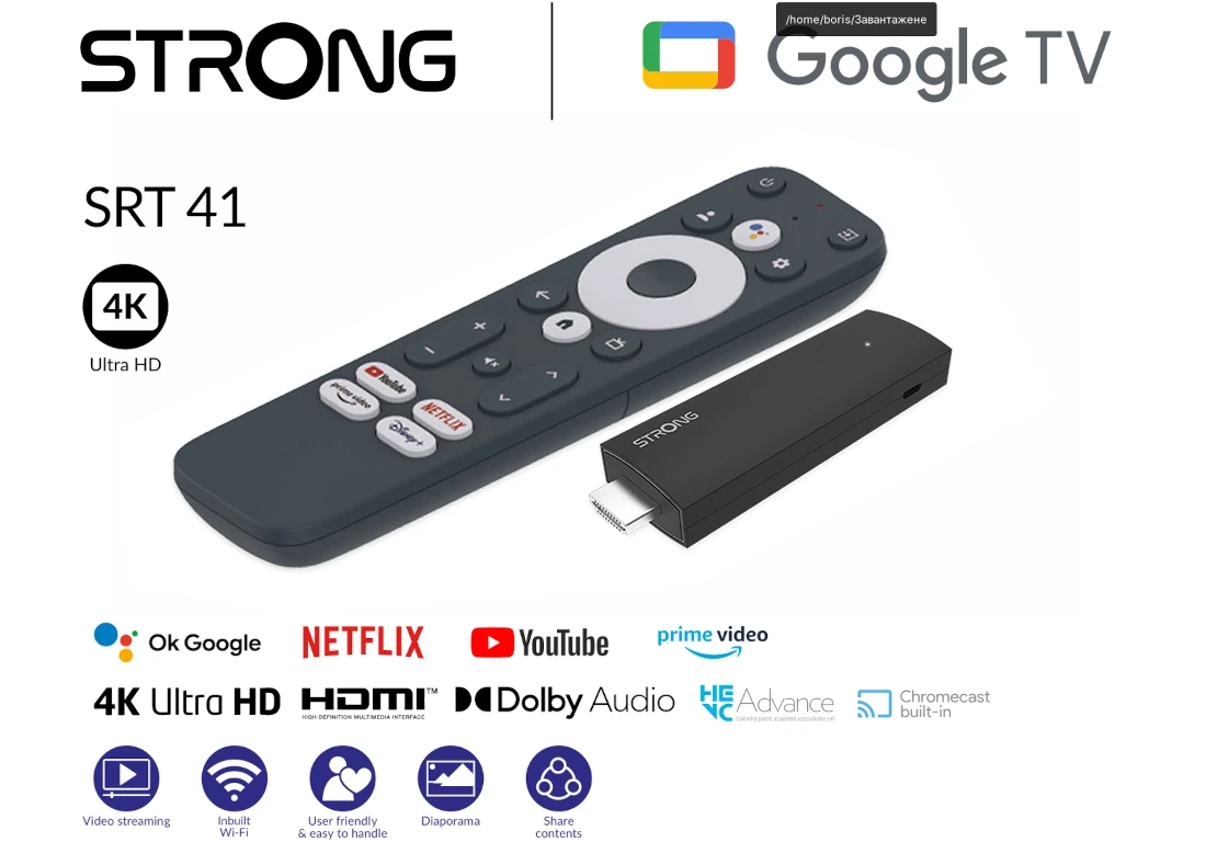 4K GOOGLE TV STICK STRONG SRT41